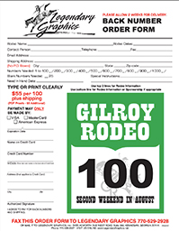 Green Shield Back Number Order form